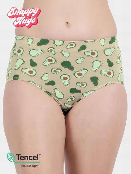 Shyaway Snappy Hugs Sand Skin Printed Micromodal Highwaist Hipster Panty