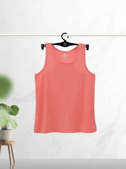 Shyaway Georgia Peach Overlay Back Slit Tank Top