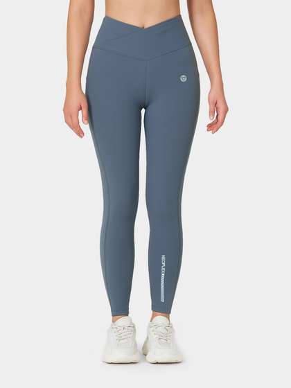 Shyaway Stone Grey Criss Cross Waistband Leggings