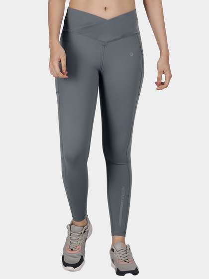 Shyaway Stone Grey Criss Cross Waistband Leggings