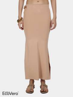 United Classic Candied Ginger Skin Flawless Fit Side Slit Saree Shapewear