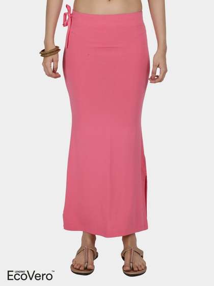 United Classic Flowering Ginger Pink Flawless Fit Side Slit Saree Shapewear