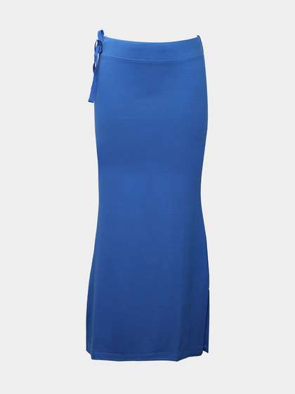 United Classic Sapphire Blue Flawless Fit Side Slit Saree Shapewear