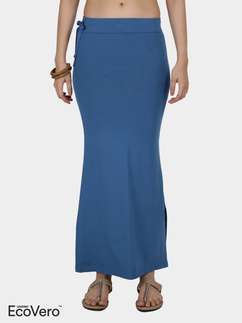 United Classic Sapphire Blue Flawless Fit Side Slit Saree Shapewear