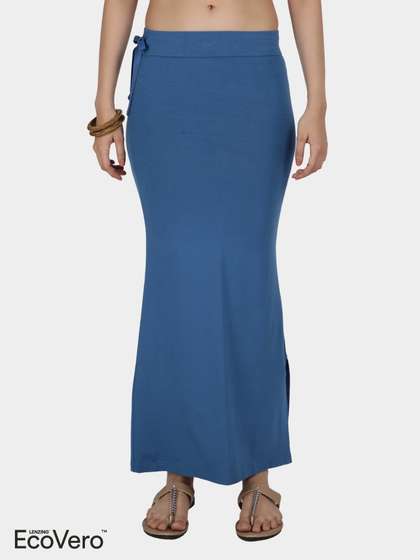 United Classic Sapphire Blue Flawless Fit Side Slit Saree Shapewear