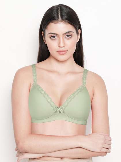 Taabu Bay Green Lace Strap Padded Wirefree T shirt Bra