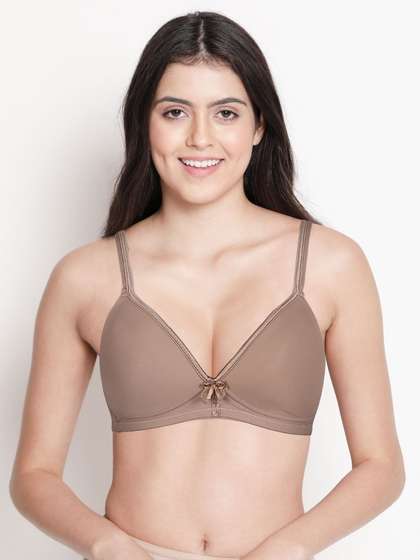 Taabu Almond Buff Satin Trim Padded Wirefree T-shirt Bra