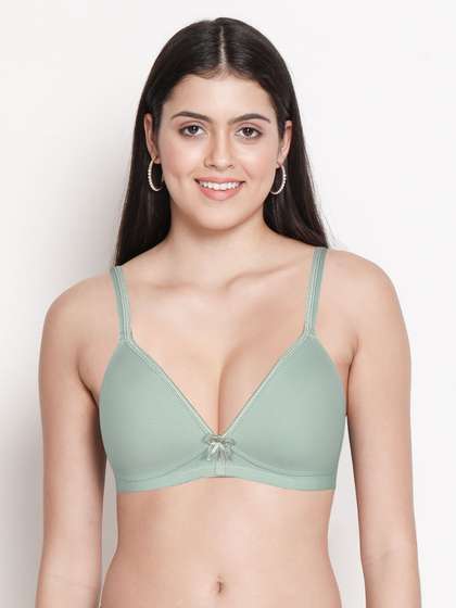 Taabu Bay Green Satin Trim Padded Wirefree T-shirt Bra