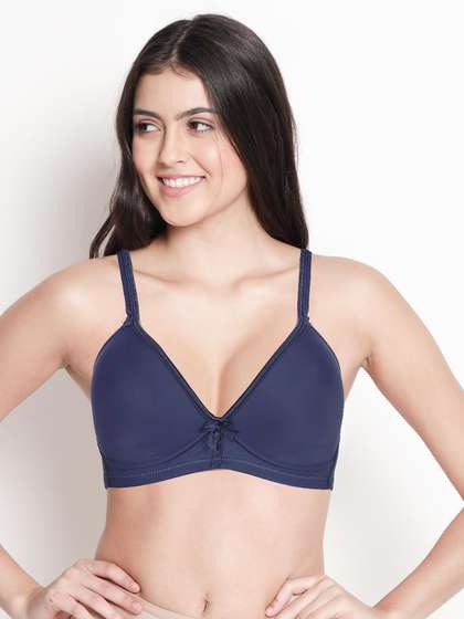 Taabu Big Dipper Blue Satin Trim Padded Wirefree T-shirt Bra