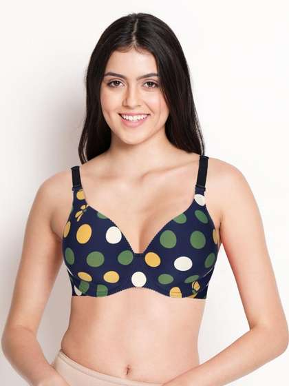 Shyaway HANA Ocean Blue Multicolour Print Seamless T shirt Bra