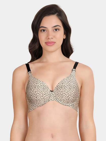 Shyaway HANA Skin Cheetah Print Broad Winged Seamless T-Shirt Bra