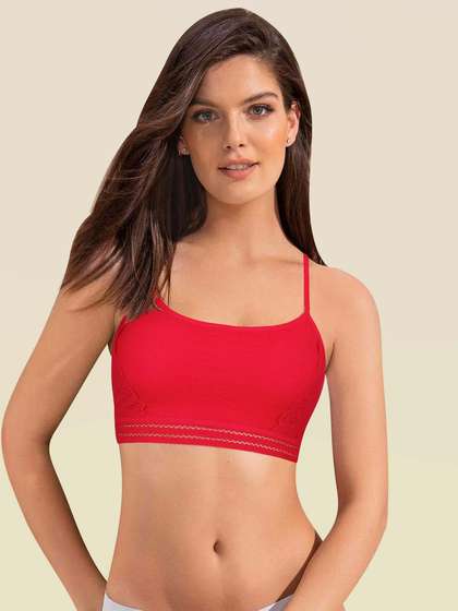 Shyle Fiery Red Full Lace Fancy Back Full Coverage Bralette