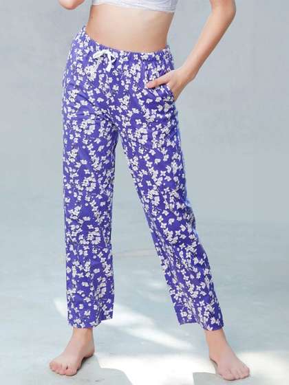 Shyaway Paisley Purple Floral Print Full Length Pyjama Pants