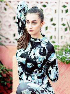 United Classic Black Blue Abstract Print Workout Jacket