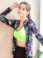 United Classic Grey Tropical Print Workout Jacket