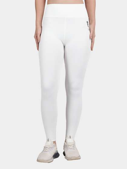 United Classic White Zig Zag Seam Workout Leggings