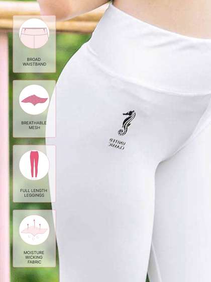 United Classic White Knee And Ankle Mesh Workout Leggings