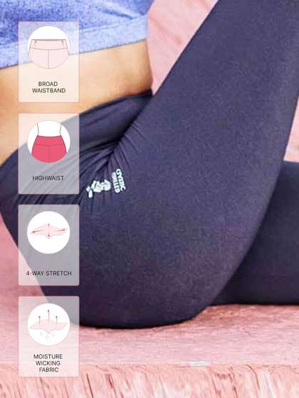 United Classic Violet Front Panel Seam Workout Leggings