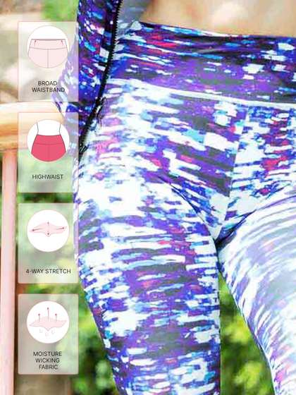 United Classic Violet Abstract Print Workout Leggings