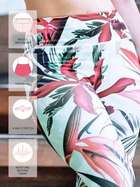 United Classic Red Blue Tropical Print Workout Leggings