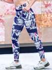 United Classic Blue White Bubble Pop Print Workout Leggings
