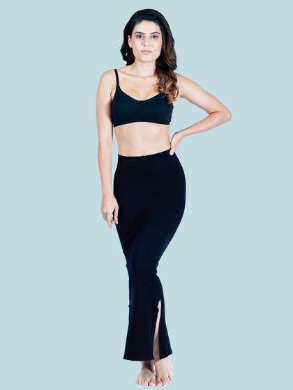 United Classic Black Saree Shapewear With Side Slits