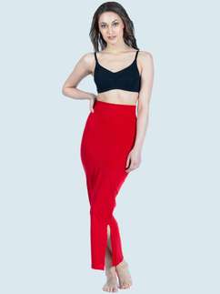 United Classic Hot Red Saree Shapewear With Side Slits