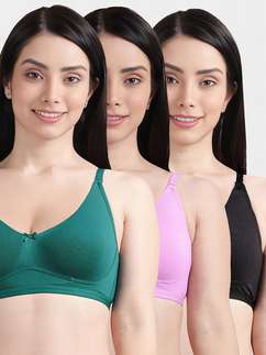 Susie Multicolor Solid Full Coverage Moulded Everyday Bra Combo B