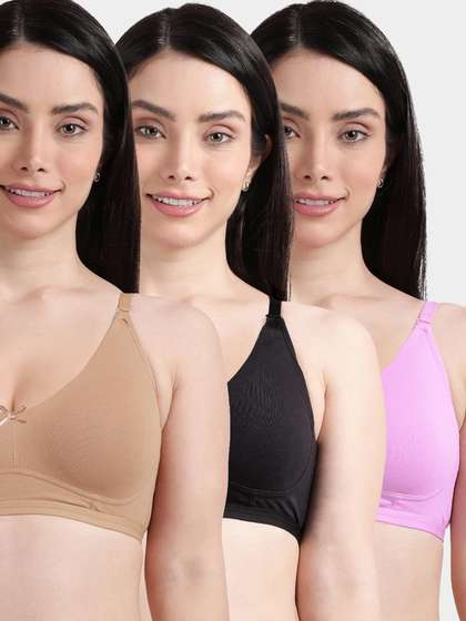 Susie Multicolor Solid Full Coverage Moulded Everyday Bra Combo C