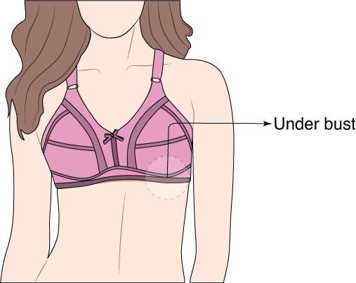 Under bust while wearing bra